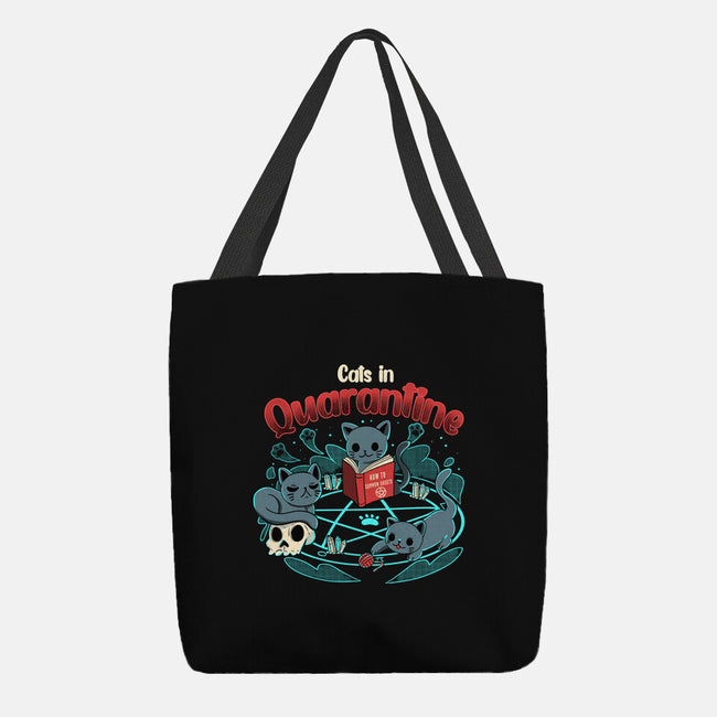 Cats In Quarantine-none basic tote bag-Conjura Geek