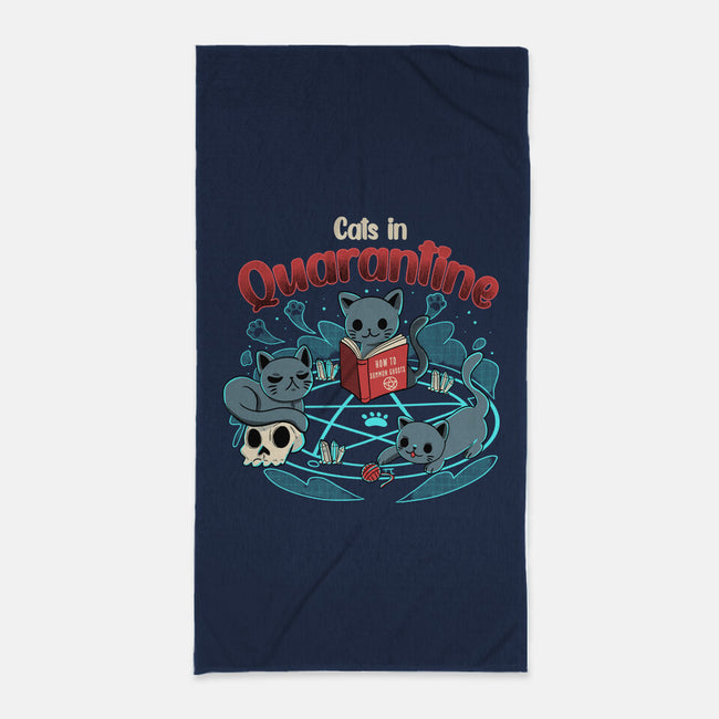 Cats In Quarantine-none beach towel-Conjura Geek
