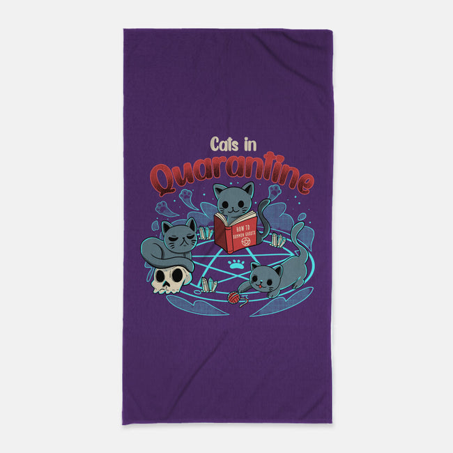 Cats In Quarantine-none beach towel-Conjura Geek