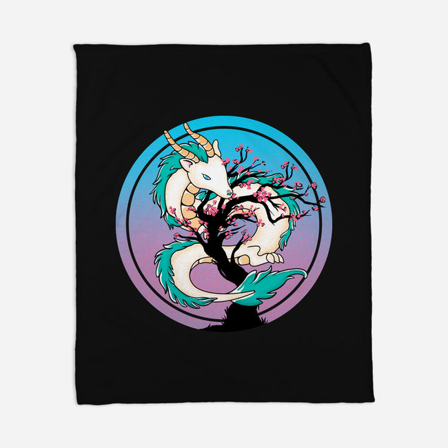 Sakura Dragon-none fleece blanket-leepianti