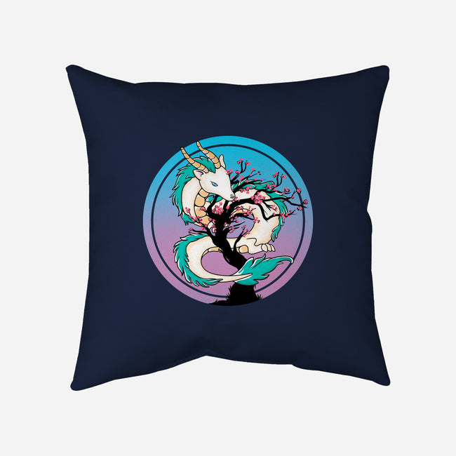 Sakura Dragon-none removable cover w insert throw pillow-leepianti