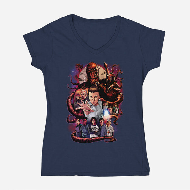 Inverted World-womens v-neck tee-Conjura Geek