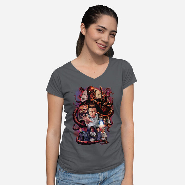 Inverted World-womens v-neck tee-Conjura Geek