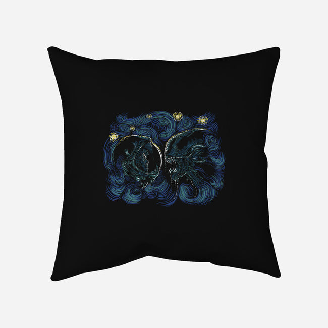 Starry Alien-none removable cover w insert throw pillow-zascanauta