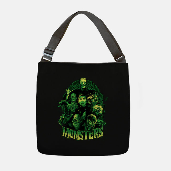 Monsters-none adjustable tote bag-Conjura Geek
