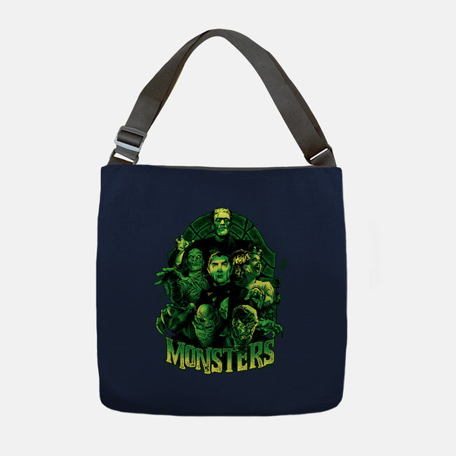 Monsters-none adjustable tote bag-Conjura Geek