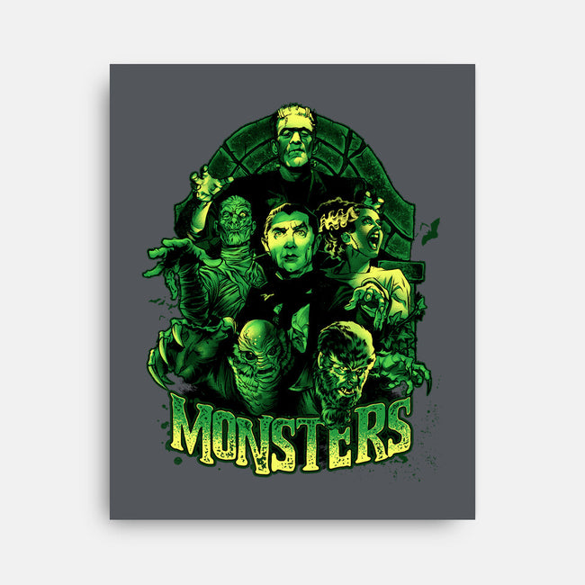 Monsters-none stretched canvas-Conjura Geek