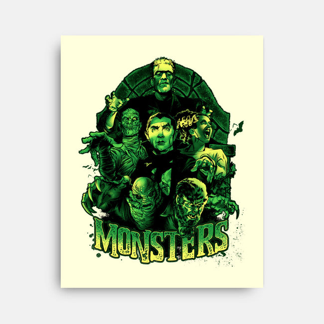 Monsters-none stretched canvas-Conjura Geek