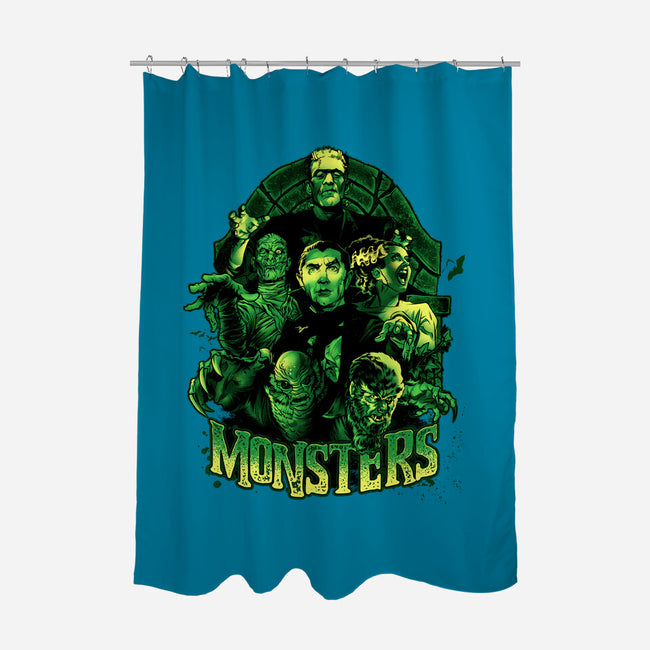 Monsters-none polyester shower curtain-Conjura Geek