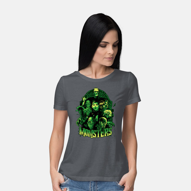 Monsters-womens basic tee-Conjura Geek