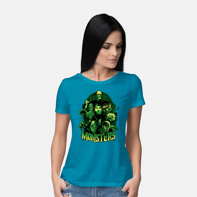 Monsters-womens basic tee-Conjura Geek