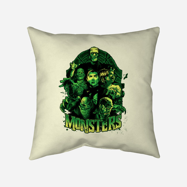 Monsters-none removable cover w insert throw pillow-Conjura Geek