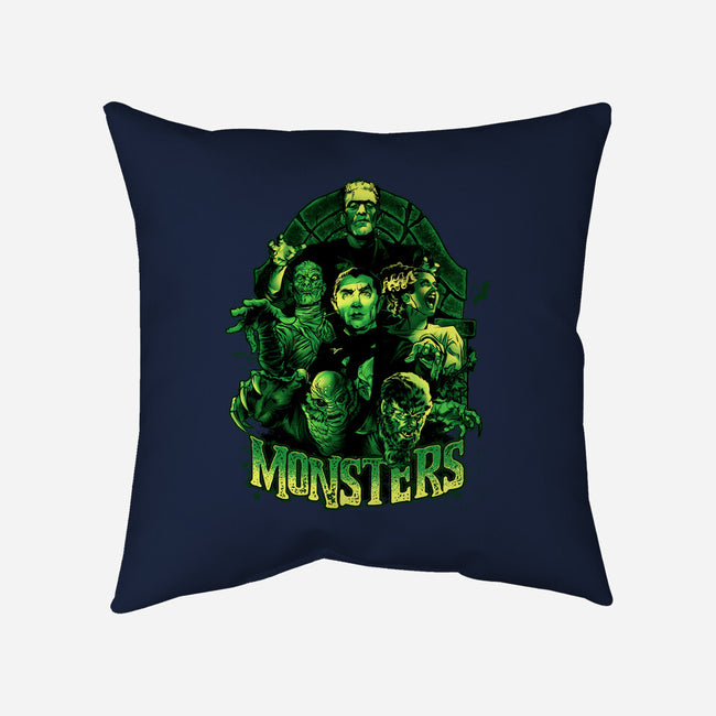 Monsters-none removable cover w insert throw pillow-Conjura Geek