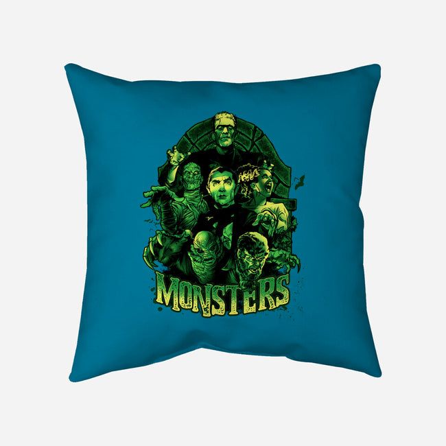 Monsters-none removable cover w insert throw pillow-Conjura Geek