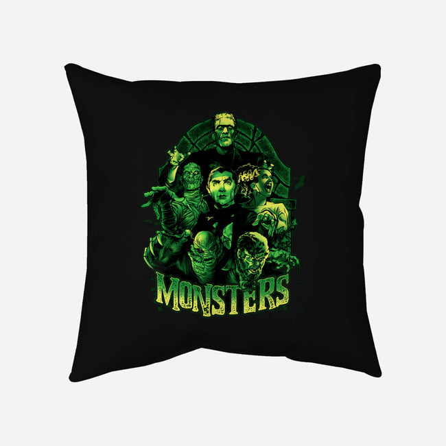 Monsters-none removable cover throw pillow-Conjura Geek