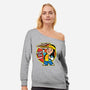 Pizza Boy-womens off shoulder sweatshirt-Olipop
