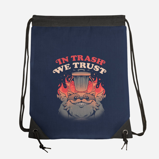 In Trash We Trust-none drawstring bag-eduely
