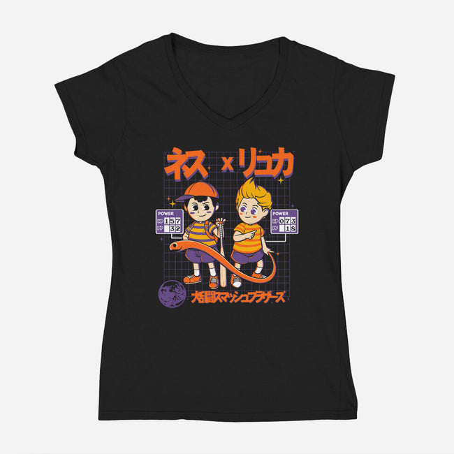 Retro Player-womens v-neck tee-Douglasstencil