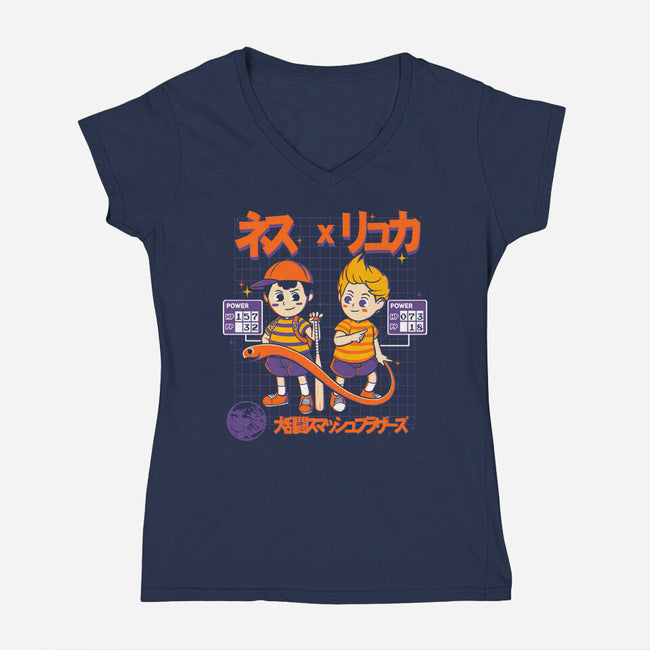Retro Player-womens v-neck tee-Douglasstencil