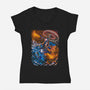 Fire And Thunder-womens v-neck tee-alanside