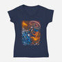 Fire And Thunder-womens v-neck tee-alanside
