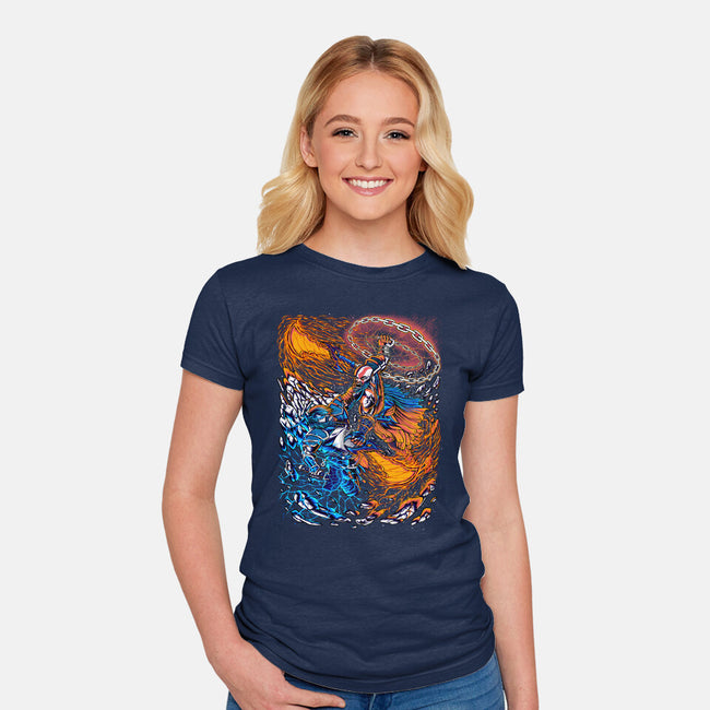 Fire And Thunder-womens fitted tee-alanside