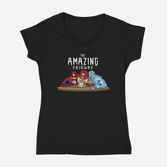 The Amazing Friends-womens v-neck tee-zascanauta