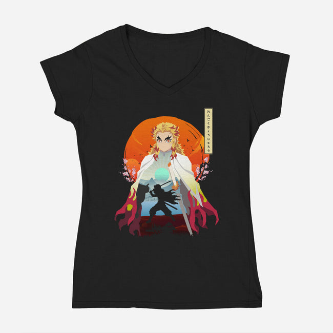 Kimetsu No Yaiba-womens v-neck tee-rondes
