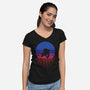 Sonic Wave-womens v-neck tee-Ink-Mouse
