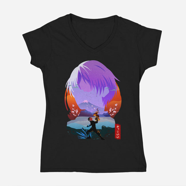 Shoto My Hero-womens v-neck tee-bellahoang