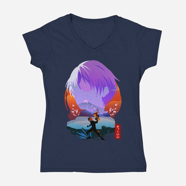 Shoto My Hero-womens v-neck tee-bellahoang