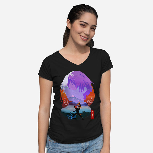 Shoto My Hero-womens v-neck tee-bellahoang