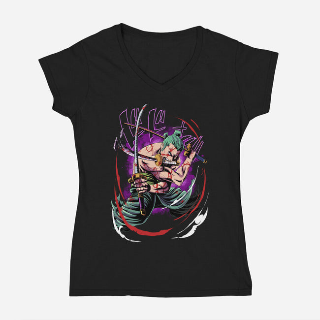 Samurai Extreme Power-womens v-neck tee-Nihon Bunka