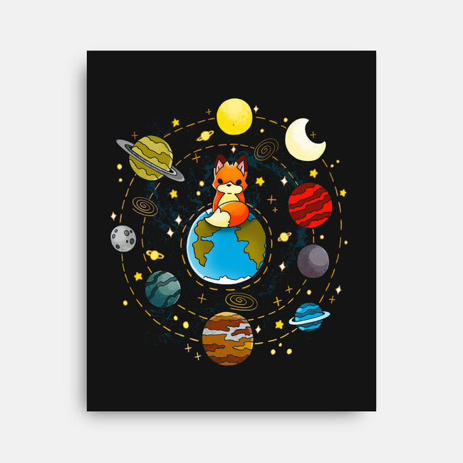 Fox Solar System-none stretched canvas-Vallina84
