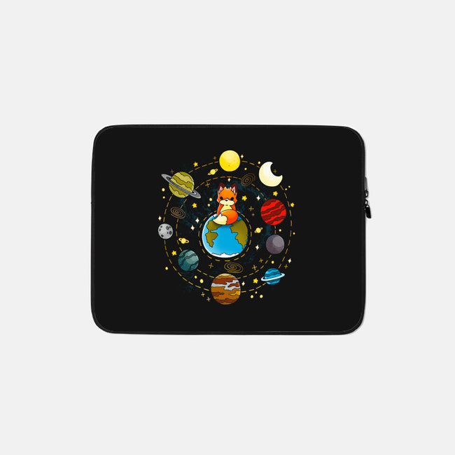 Fox Solar System-none zippered laptop sleeve-Vallina84