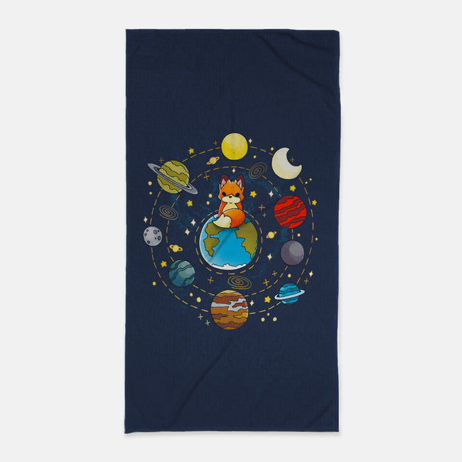 Fox Solar System-none beach towel-Vallina84