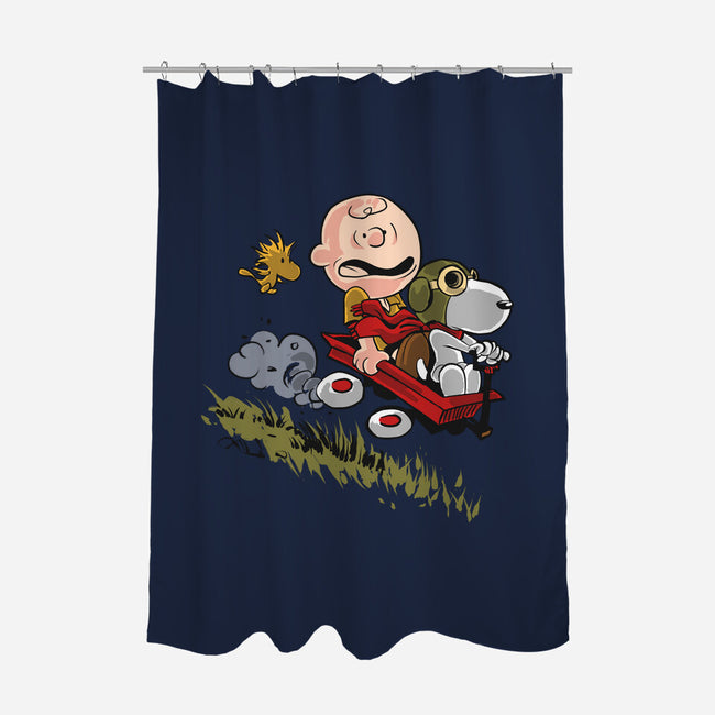 Charlie And Snoopy-none polyester shower curtain-zascanauta
