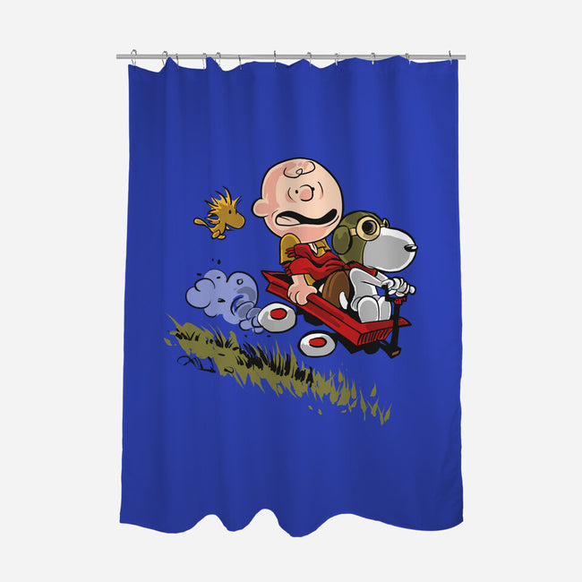 Charlie And Snoopy-none polyester shower curtain-zascanauta