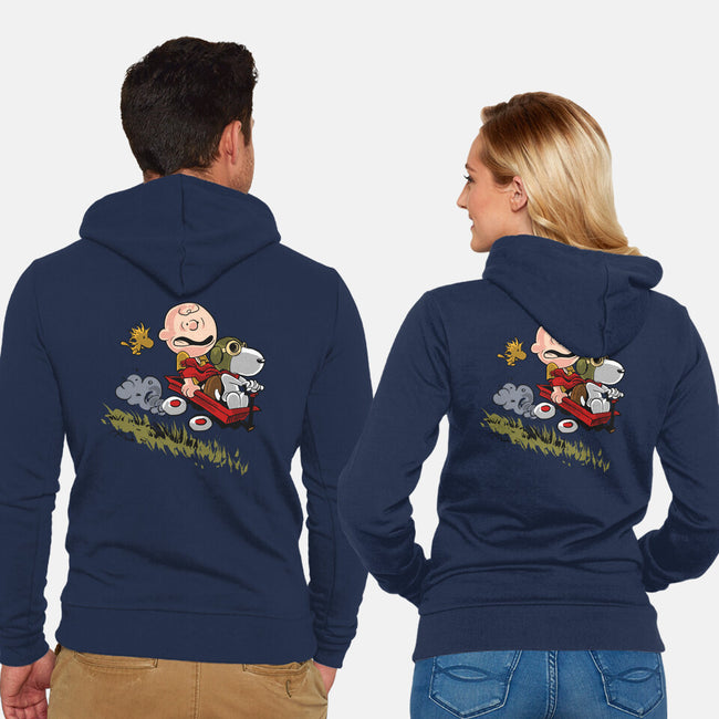 Charlie And Snoopy-unisex zip-up sweatshirt-zascanauta