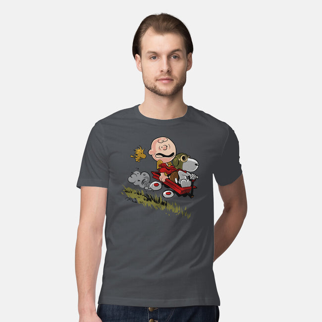 Charlie And Snoopy-mens premium tee-zascanauta