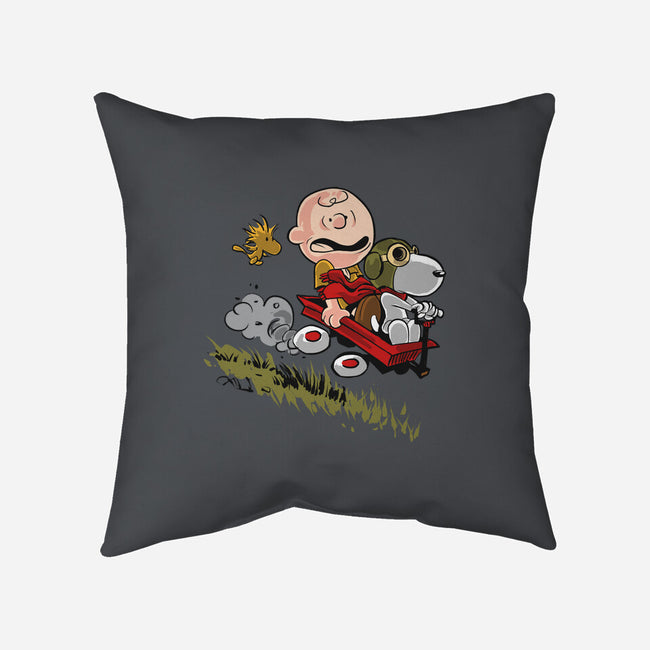 Charlie And Snoopy-none removable cover w insert throw pillow-zascanauta