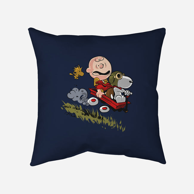 Charlie And Snoopy-none removable cover w insert throw pillow-zascanauta