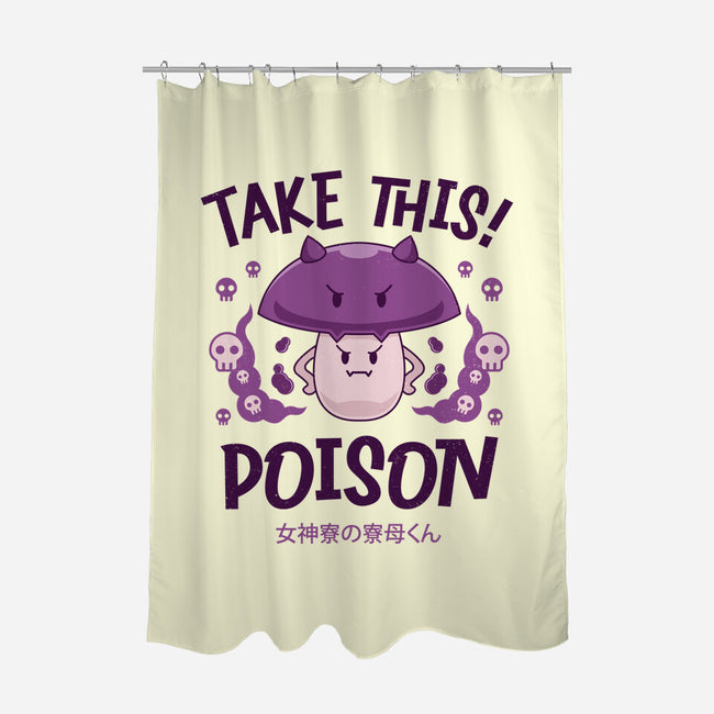 Poison Mushroom Kawaii-none polyester shower curtain-Logozaste
