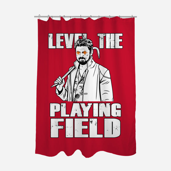 Level The Playing Field-none polyester shower curtain-Boggs Nicolas