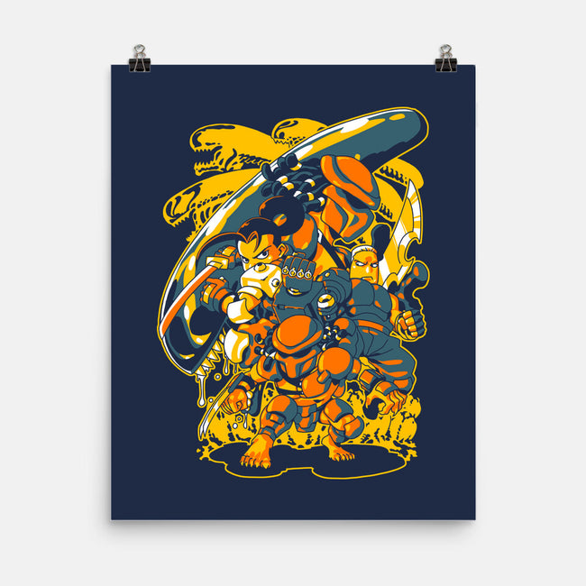 Hunting Aliens-none matte poster-1Wing