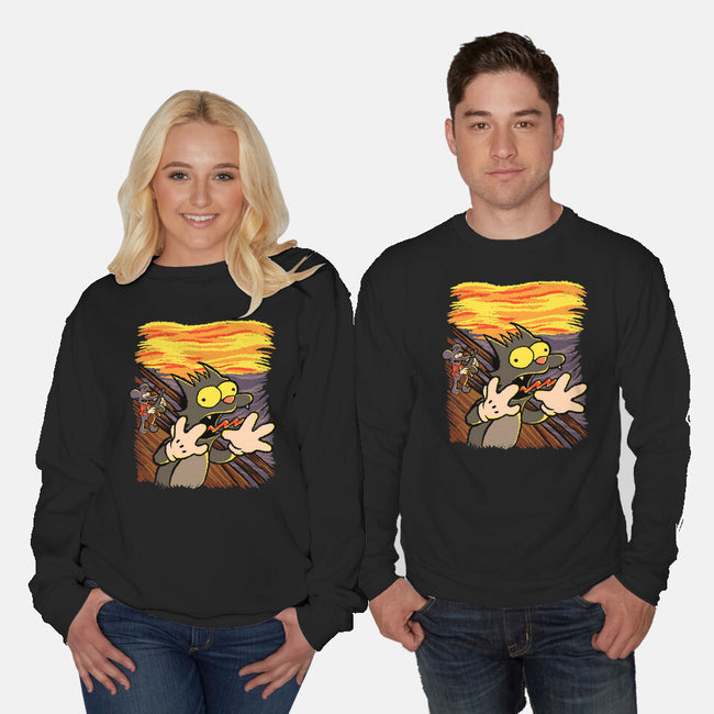 Itchy Scratchy Scream-unisex crew neck sweatshirt-leepianti