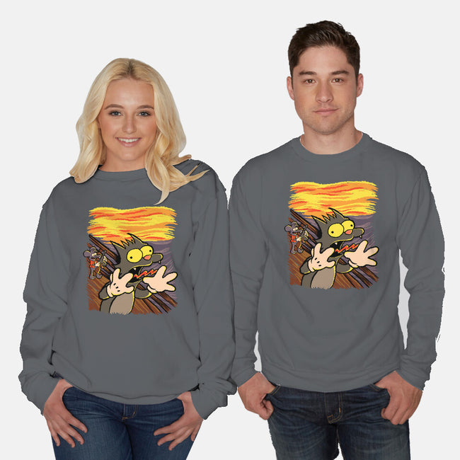 Itchy Scratchy Scream-unisex crew neck sweatshirt-leepianti