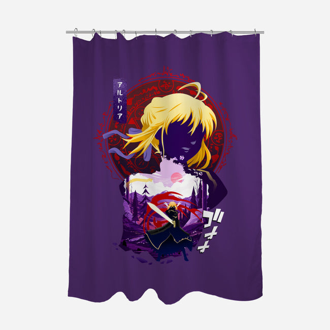King Of Knights Girl-none polyester shower curtain-bellahoang
