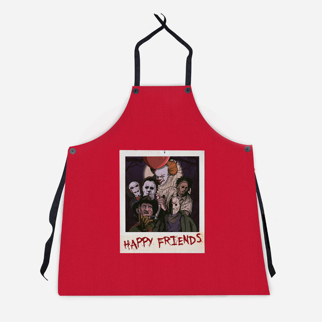 Happy Friends-unisex kitchen apron-Conjura Geek