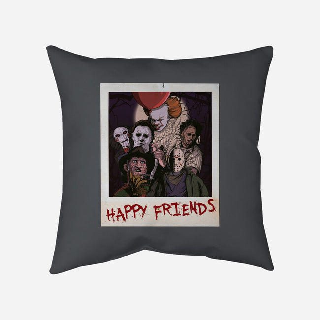 Happy Friends-none removable cover throw pillow-Conjura Geek